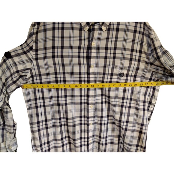 Chaps Long Sleeve Button Down Mens Size 2XL Blue Patterned Plaid Shirt - Picture 3 of 8